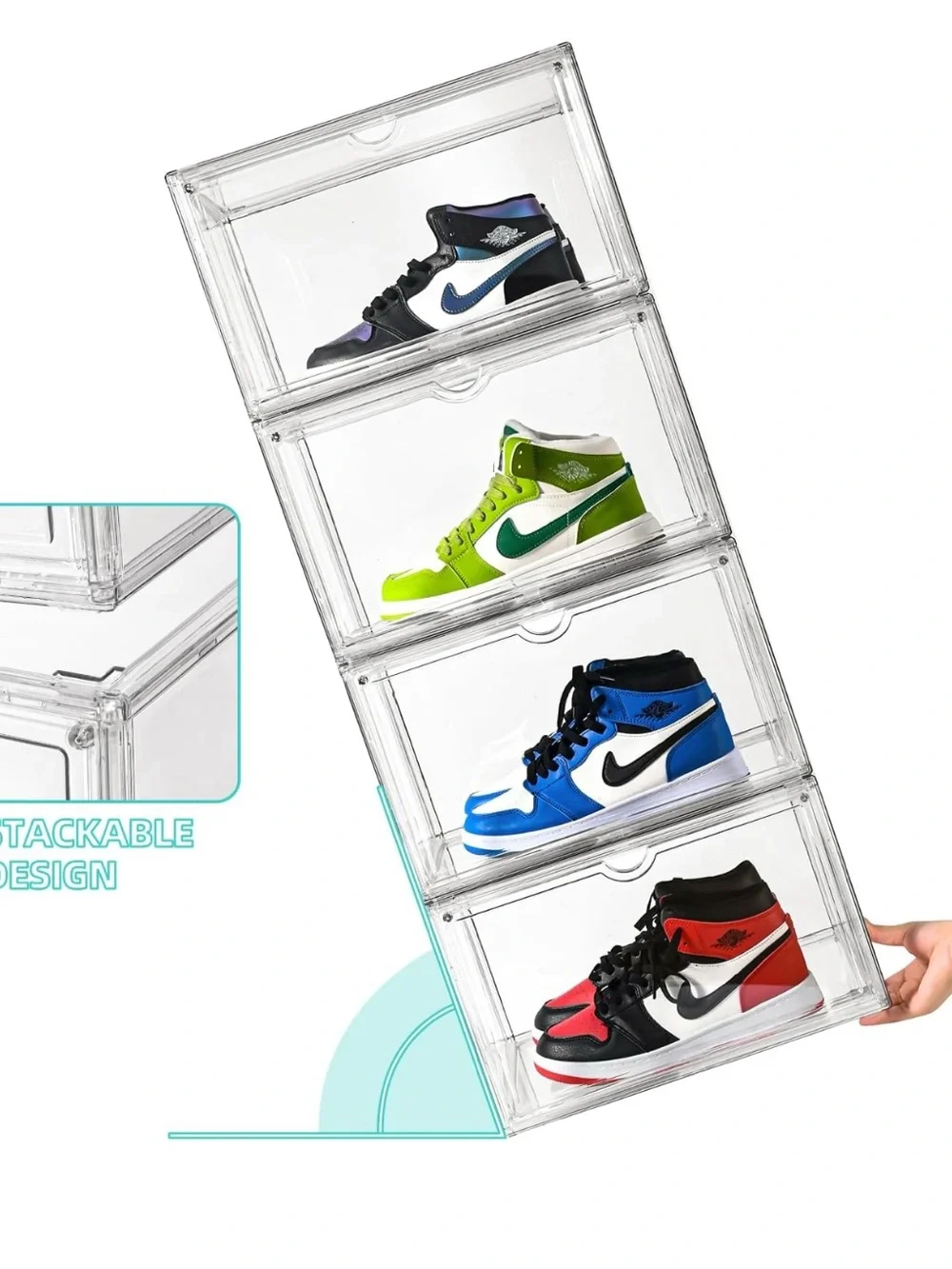 Clear shoe display/organizer box